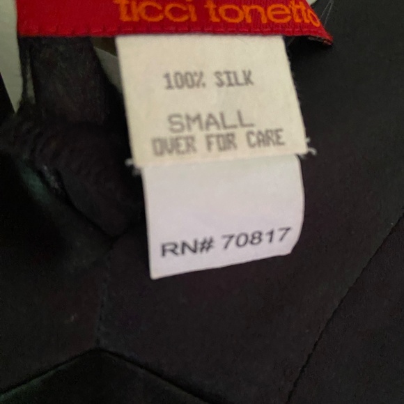 Black Silk Blouse with Colourful Butterfly Print - Picture 7 of 11